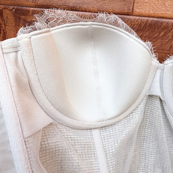 Victoria's Secret Dream Angels Long Line Bustier Bra 32DD Metallic/Silver - Picture 8 of 9